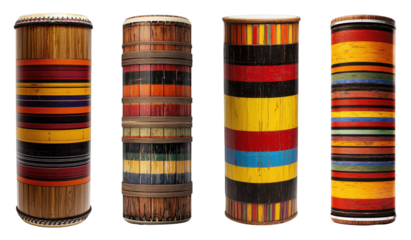 Vibrant Percussion Instruments Colorful Drums Display Music Studio Artistic Environment Close-up View Creative Concept with Drums