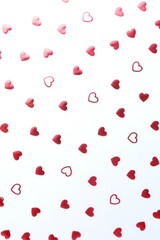 Beautiful red hearts on white background