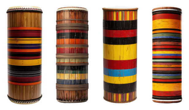 Vibrant Percussion Instruments Colorful Drums Display Music Studio Artistic Environment Close-up View Creative Concept with Drums