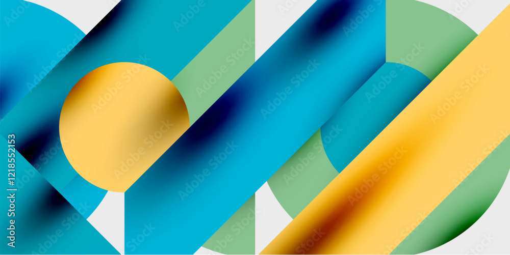 Aufkleber Vibrant abstract background circles with smooth gradients, creating a dynamic and modern design. Ideal for creative, tech, or contemporary-themed projects