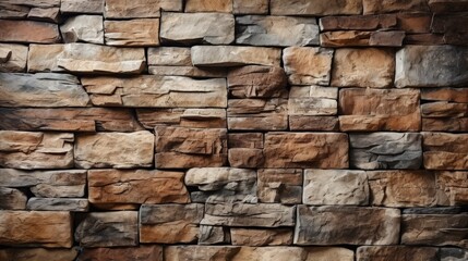 Obraz premium Rustic Brown Stone Wall Texture with Light for a Naturalistic Look