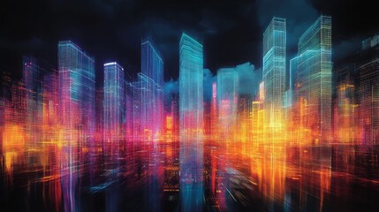 abstract colorful city background