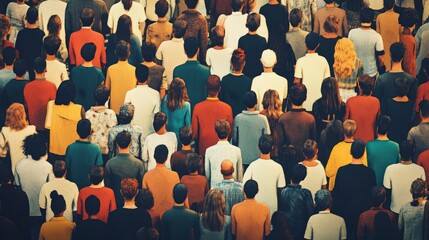  People, many, diverse, faceless