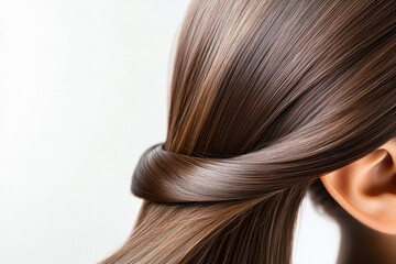 Naklejka premium indian girl with long, straight, black, and silky hair, with shine on her hair, for a hairstyling