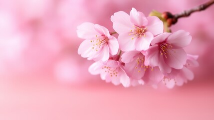 Obraz premium Spring blooms in delicate pink shades create a tranquil atmosphere perfect for serene moments and reflection
