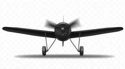 Minimalist Airplane Symbol on Transparent Background