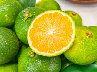 fresh and green tangerine 