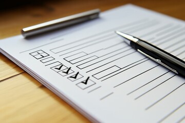 checklist on a sheet of paper. 