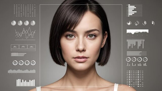 Aesthetic medicine center uhd display. Digital process of rejuvenation treatment preview.