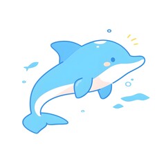 Fototapeta premium cute dolphin illustration, Generative AI 