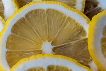 close up of lemon slices 