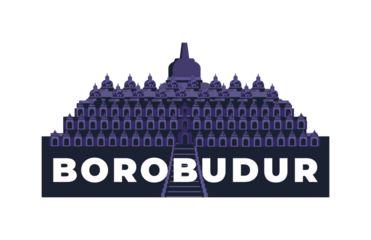 Borobudur temple illustration