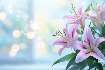 Fototapeta premium Pink Lilac and blur sunny background 