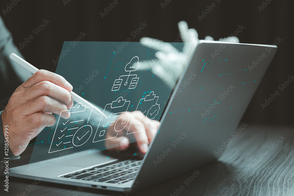 Poster Simplify task management: Optimize workflows with digital checklists and tools. Smart solutions: Streamlining operations for efficiency and productivity.