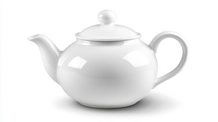 Classic white ceramic teapot with a smooth finish and rounded design perfect for serving tea at any occasion