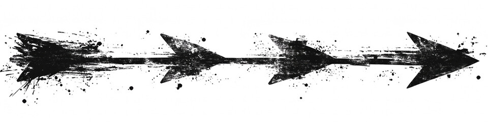 Naklejka premium Grunge arrows set. Black and white grunge banners. Vector illustration.