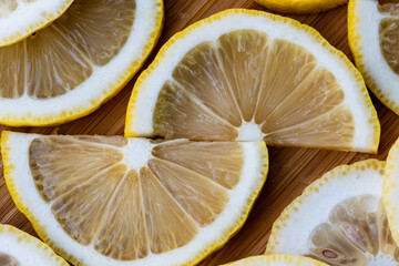 close up of lemon slices 