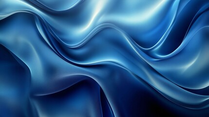 Obraz premium Deep blue silk satin fabric. Elegant abstract background. Liquid wave effect or silk with soft wavy folds