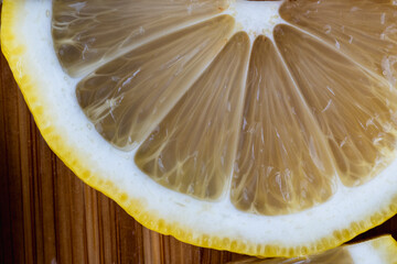 close up of lemon slices 