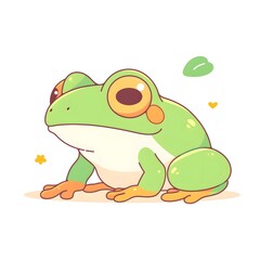 cute frog illustration, Generative AI 