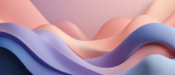 Obraz premium Abstract waves in pink tones with flowing curves and light swirls for an elegant background design