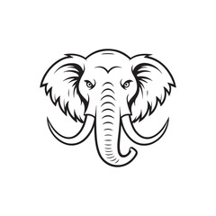 Fototapeta premium mammoth silhouette vector art logo illustration