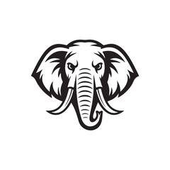 mammoth silhouette vector art logo illustration