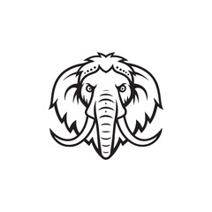 mammoth silhouette vector art logo illustration