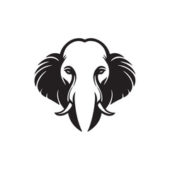mammoth silhouette vector art logo illustration
