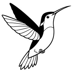 Simple hummingbird clipart with white background.