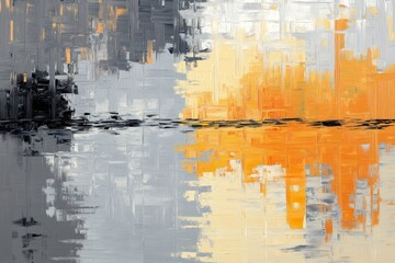 Abstract city in painting