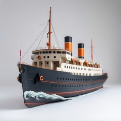 Fototapeta premium 3d sea ship isolated on white background