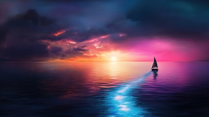 Fototapeta premium dreamy seascape under celestial light sky 