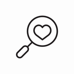 heart search find love icon vector sign