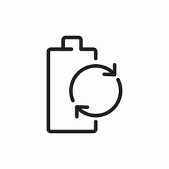 battery refresh sync power icon vector sign