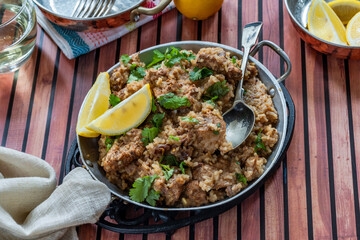 Spiced chicken and date pilaf
