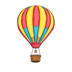 Naklejka premium hot air balloon isolated on white background