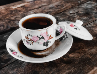 A cup of freshly brewed coffee