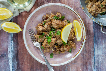 Spiced chicken and date pilaf