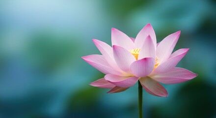 Serene Pink Lotus Blossom: A Peaceful Aquatic Floral Study