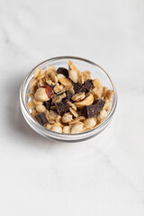 Granola with chocolate and nuts, breakfast