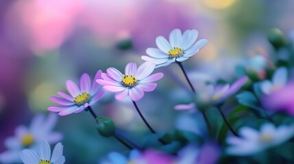 beautiful dreamy spring pink cosmos  wildflower field against sunlight make enchanted vibes pastel gradient background