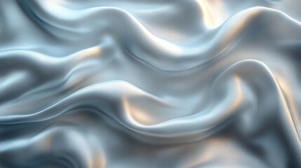 Obraz premium Silky white fabric texture with a cool tone, draped for depth background. The luxurious fabric textured is very realistic and detailed.