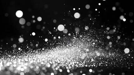 Fototapeta premium Sparkling black white bokeh lights background for creative designs