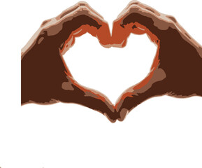 Heart shape by Hands - vector