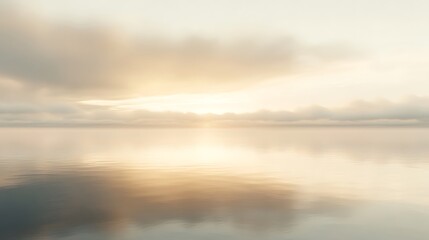 Fototapeta premium Serene Sunset Over Calm Ocean Waters