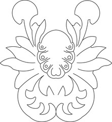 sketch vector illustration silhouette design ornate carving decoration classic vintage ethnic traditional .eps