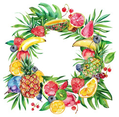 PNG Vibrant tropical fruit wreath