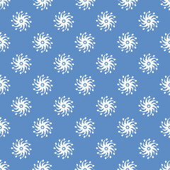 blue and white classic folk floral ethnic mandala motif seamless pattern for wallpaper and tile