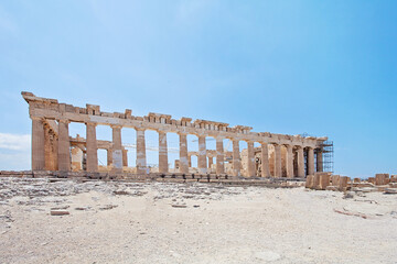 Parthenon columns. Ancient architecture, Athens, Greece.